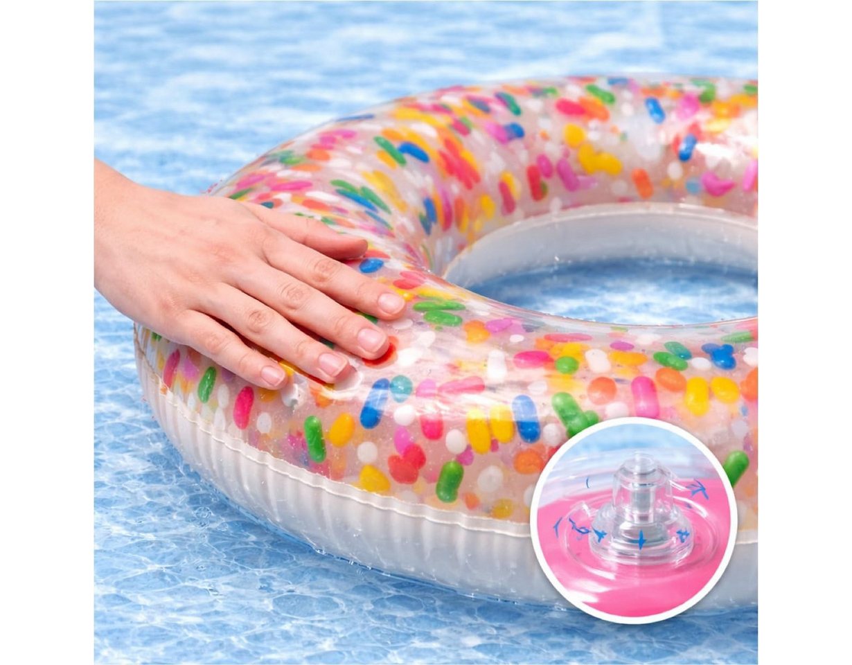 TK Gruppe Schwimmring Aufblasbarer Schwimmring aus PVC, Donut- und Flamingo-Varianten (Schwimmring), 120 cm Bild 3