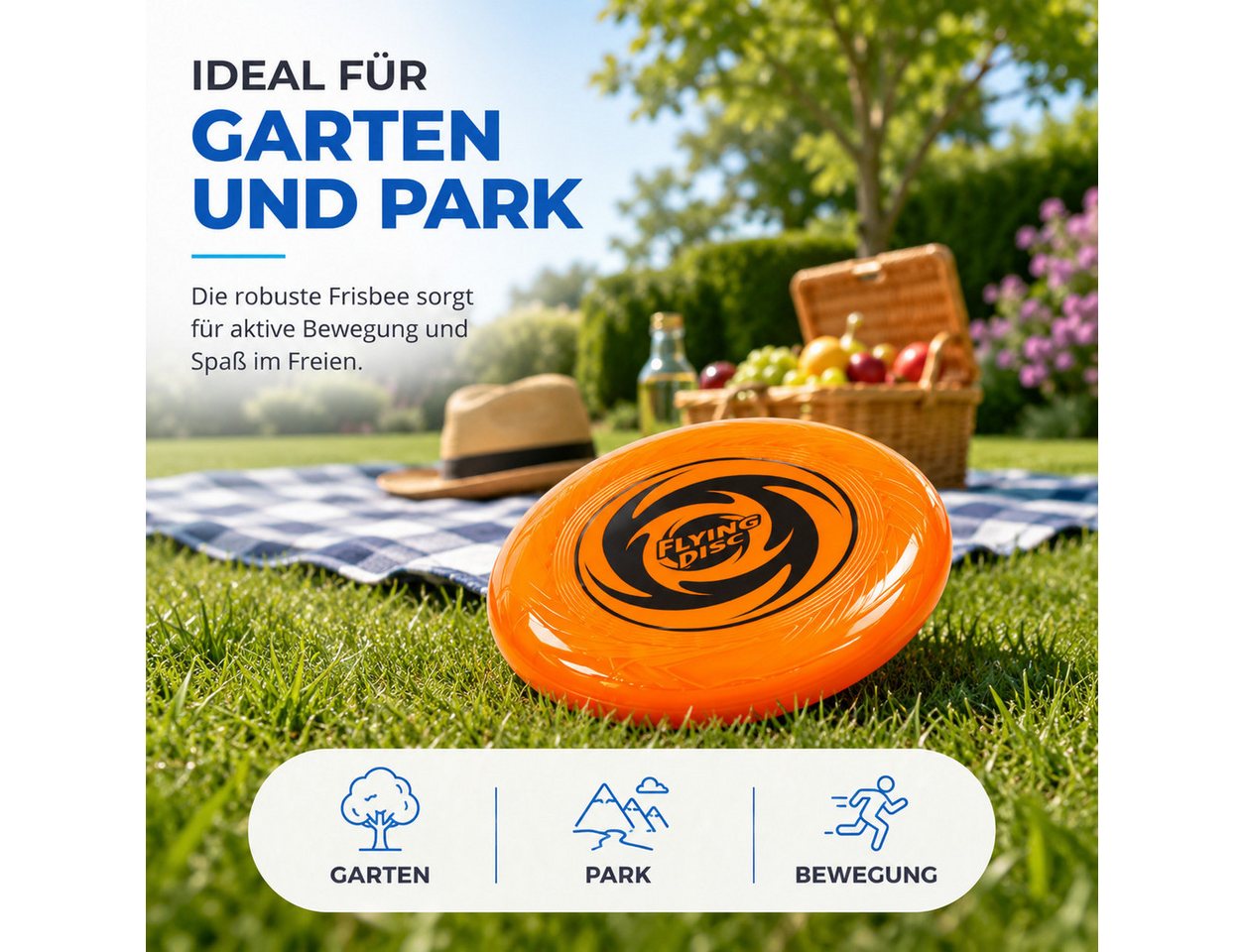 TK Gruppe Wurfscheibe Wurfscheibe aus Kunststoff für Garten, Strand und Park Bild 5