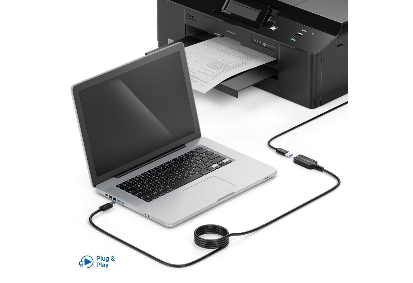 deleyCON deleyCON 5m Aktive USB Verlängerung USB 3.2 Gen1 mit 5GBit/s USB-A USB-Kabel