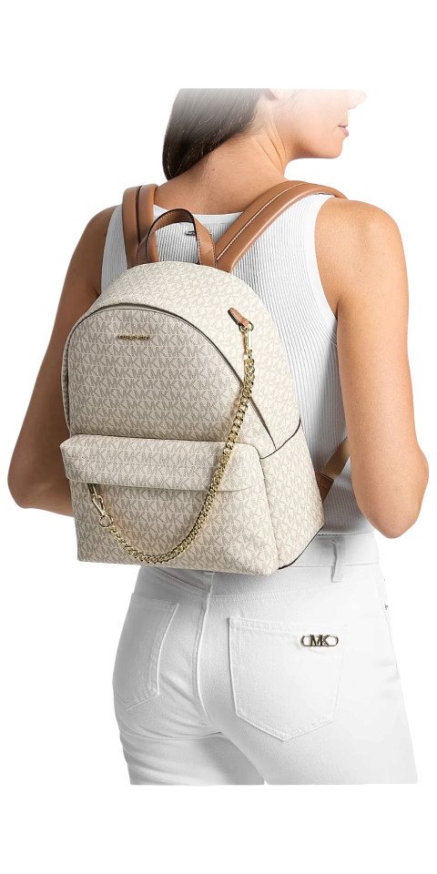 MICHAEL KORS Rucksack Michael Kors Slater Medium Rucksack Logo-Print Vanilla Gold Bild 2