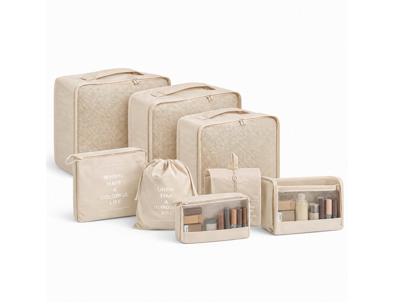 Everhomely® Kofferorganizer Kofferorganizer mit Packwürfeln, Schuh- und Wäschebeuteln (Set)