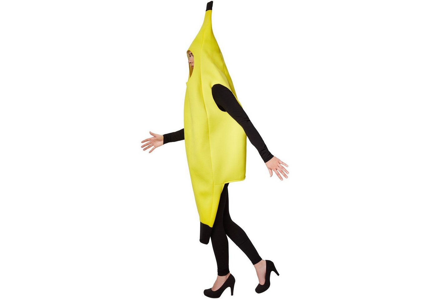 dressforfun Lebensmittel-Kostüm Obstfigur/Fruchtgewand, in schwarz/gelb, Gr. XL, Stabiles Material, Lustiges ärmelloses längeres Oberteil, Cooles und ulkiges Kostüm Bild 3