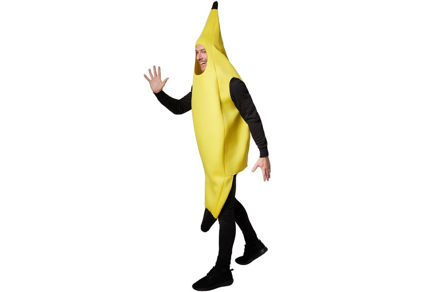 dressforfun Lebensmittel-Kostüm Obstfigur/Fruchtgewand, in schwarz/gelb, Gr. XL, Stabiles Material, Lustiges ärmelloses längeres Oberteil, Cooles und ulkiges Kostüm Bild 5