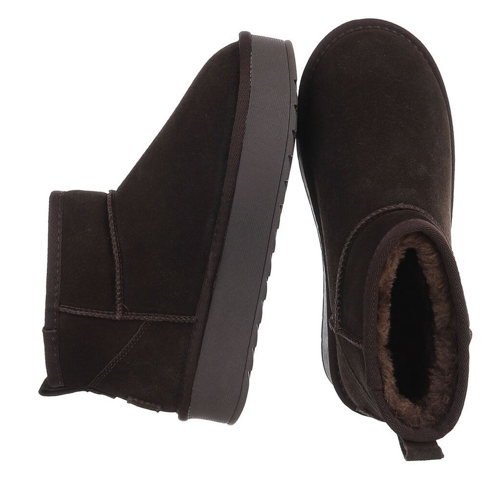 Ital-Design Damen Snowboots Freizeit Snowboots (92457567) Flach Stiefeletten in Braun Bild 2