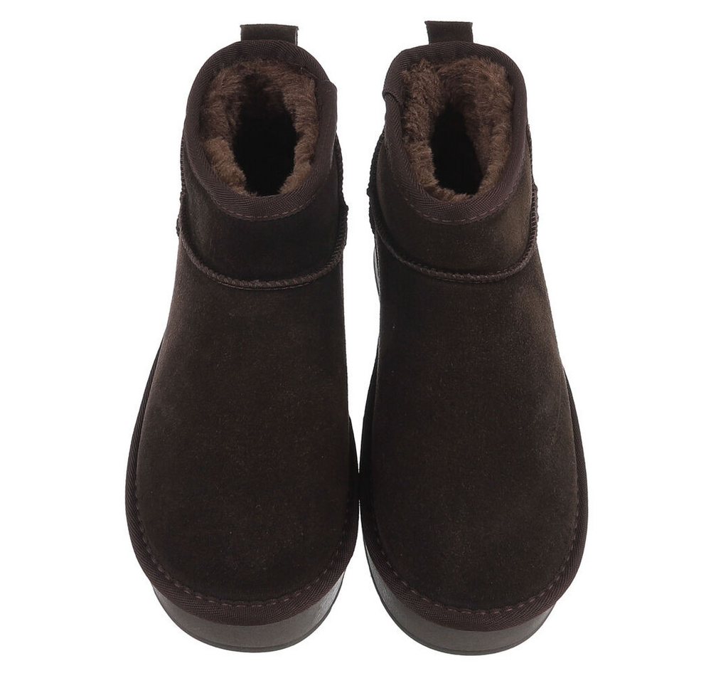 Ital-Design Damen Snowboots Freizeit Snowboots (92457567) Flach Stiefeletten in Braun Bild 4