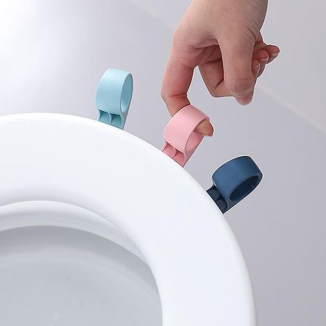 Portable Toilet Lid Lifting Device, Cartoon Toilet Seat Support Accessories, Prevents Touching The Toilet Lid, 4 Pcs.