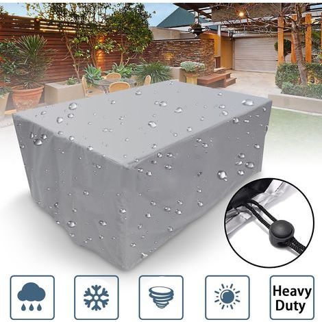 Rectangular Garden Furniture Cover 242x162x100 Cm, Polyester, Waterproof, Uv And Dust Resistant
