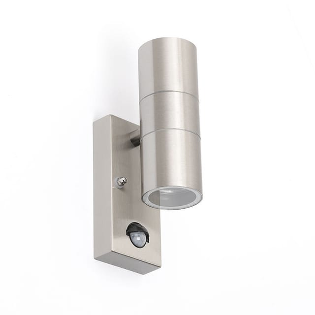Myseloxy – Außenbeleuchtung Mit Bewegungsmelder – 2 Leuchten – Höhe: 210 Mm – Stahl – Modernes Design – Außenbeleuchtung