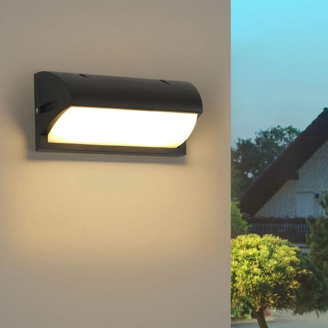 Außenwandleuchte, 18 W, 3000 K, Ip65 Wasserdicht, Moderne Schwarze Aluminium-led-wandleuchte, Geeignet Für Terrassen, Gärten, Patios, Innenhöfe, Villen, Flure, Balkone Und Höfe [energieeffizienzklasse