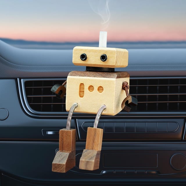 Aromafigur In Autoform Aus Holz, Wackelfigur Aus Holz Mit Autoduft, Lustige Autofigur Aus Holz, Wackelnde Holzfigur, Wackelautofigur