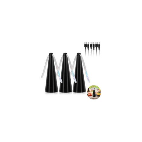 Ventilateur Anti-moustiques 3pcs – Répulsif À Pales Souples – Protection Alimentaire Pour Pique-nique Et Barbecue – Alimentation Usb