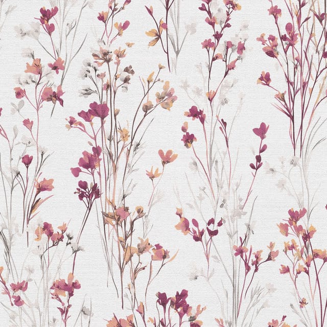 Vliestapete - Forest Dreams - Grau Lila Weiß Blumen Floral Erismann - 1056122