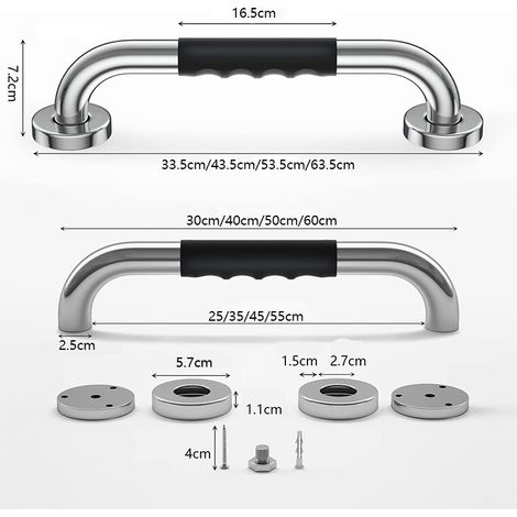 Pack Grab Bars For Seniors, Grab Bar Shower Shower Non-slip Handle Bar Bathroom For Pregnant Women, Children, Seniors