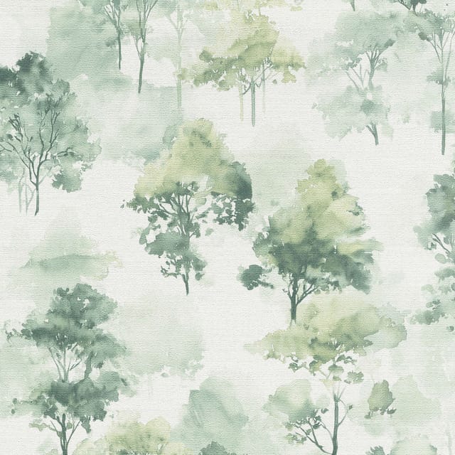 Vliestapete - Forest Dreams - Dunkelgrün Hellgrau Olive Blumen Floral Erismann - 1055707