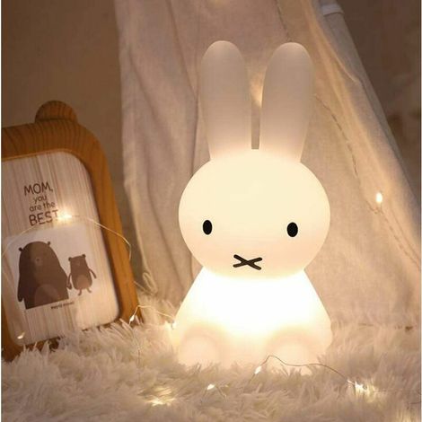 1 Veilleuse Led Lapin Miffy, Rechargeable Usb, 16 Couleurs + 4 Modes Dynamiques, 28 Cm, Lampe De Chevet Pour Chambre D'Enfant