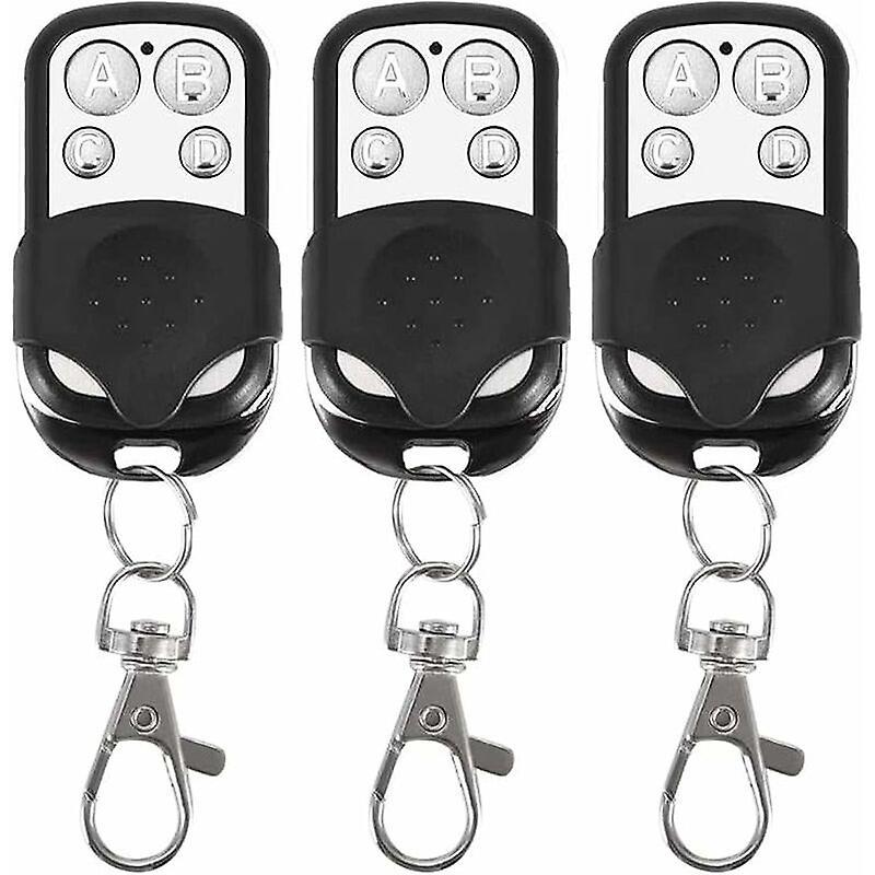 Set Of 3 Universal Remote Controls For Automatic Doors, Frequency 433mhz, Fixed Code, 4 Buttons, For Up To 4 Doors.