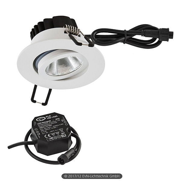 [gebraucht] B-ware Evn Led-deckeneinbaustrahler Einbauleuchte Strahler Schwarz Weiß Ip65 3000k