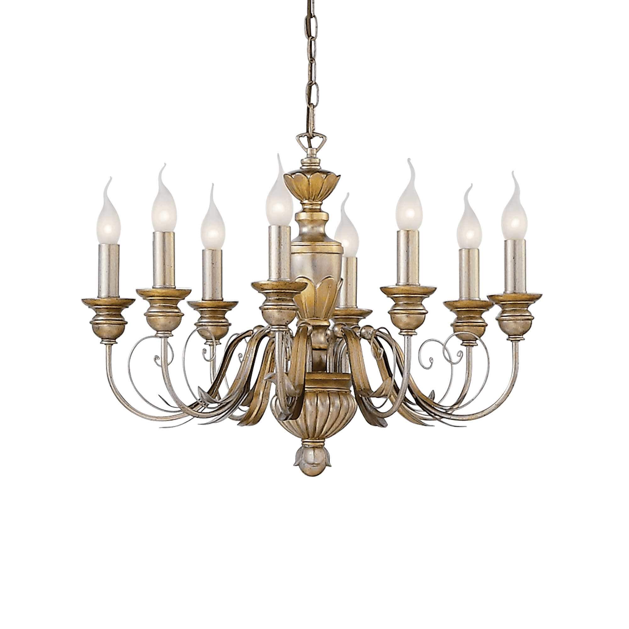 Ideal Lux - Dora - 8 Leichter Kronleuchter Antik Messing Finish, E14