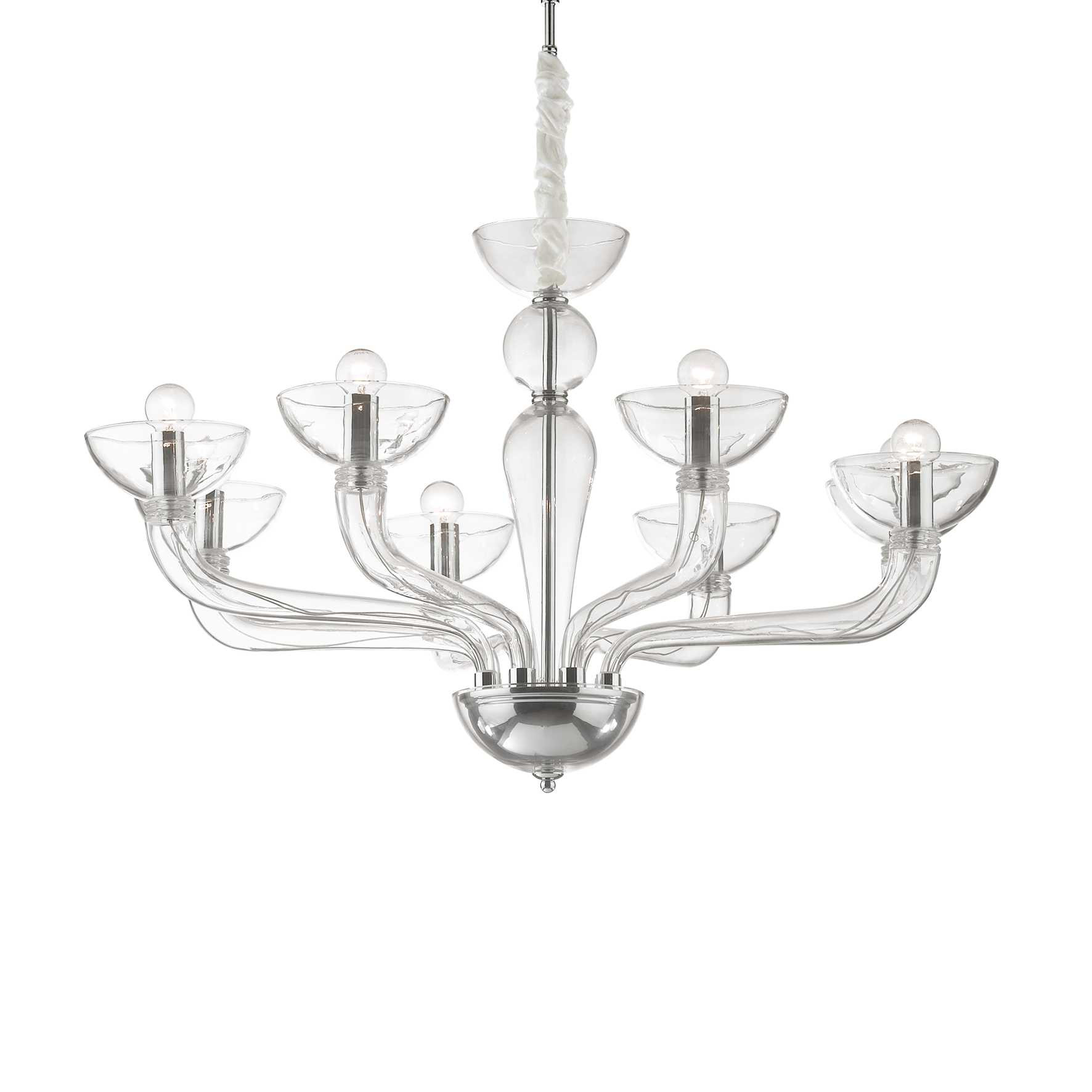 Ideal Lux - Casanova - 8 Leichter Mehrarmiger Kronleuchter Aus Klarem Glas, E14