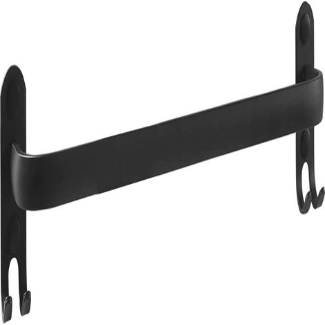 16" Bathroom Single Towel Bar With Hooks Stainless Steel Matte Black Bathroom Towel Rack Wall Mounted Towel Rack For Kitchen Shower Toilet Bathroom Accessories