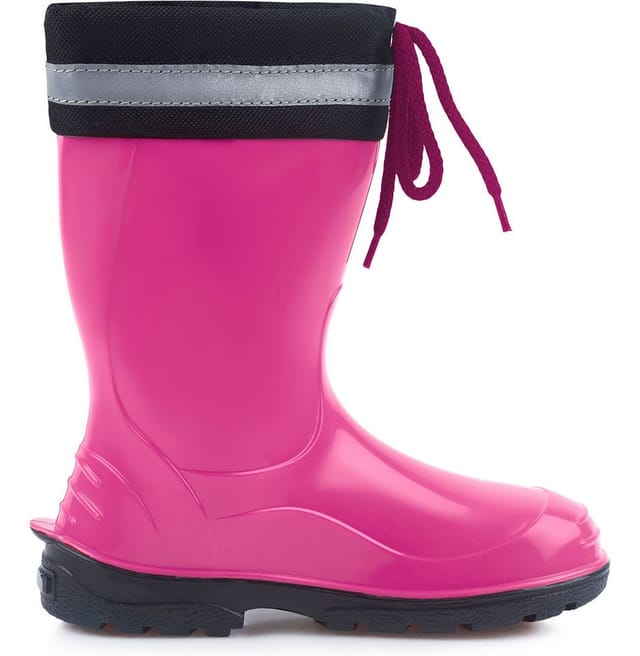 Ladeheid Kinder Gummistiefel Mit Stulpe Regenstiefel Für Jungen Und Mädchen La-972 (fuchsia/schwarz, 33 Eu)