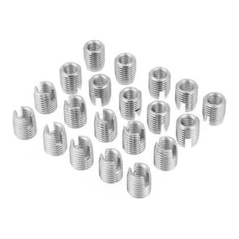 M8 X 15mm Threaded Insert Self Tapping Spiral Inserts Sus303 Stainless Steel (20pcs)