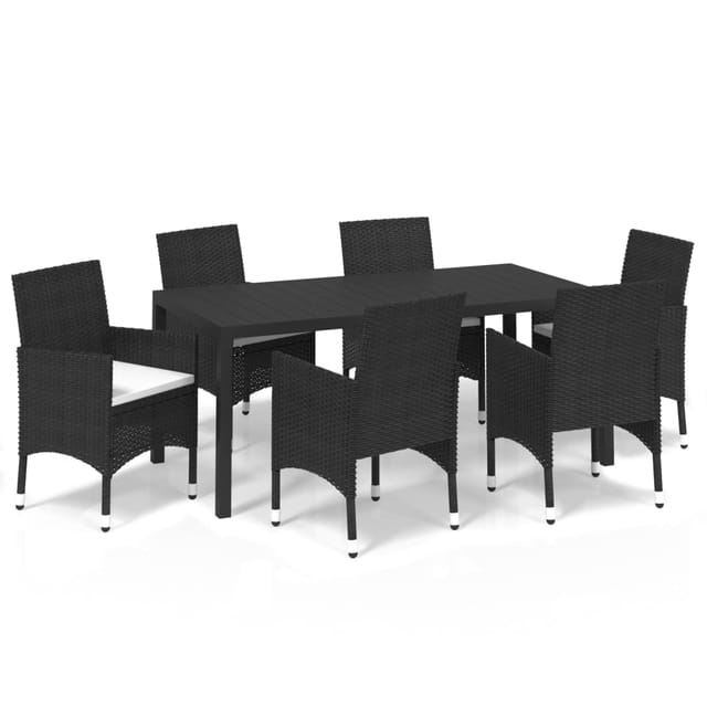 Maison Exclusive - 7-tlg. Garten-essgruppe Mit Kissen Poly Rattan