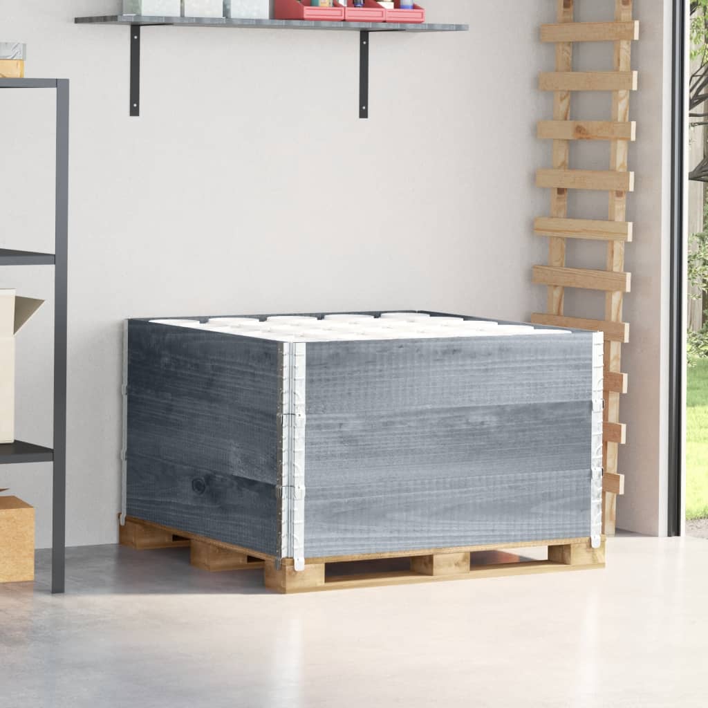 Paletten-aufsatzrahmen 3 Stk. Grau 100x100 Cm Massivholz Kiefer