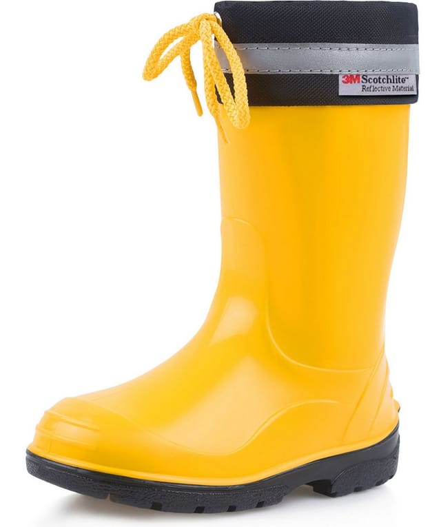 Ladeheid Kinder Gummistiefel Mit Stulpe Regenstiefel Für Jungen Und Mädchen La-972 (gelb/schwarz, 35 Eu)