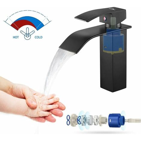 1pc-faucet-natural Curve Black Short-with Two 60cm Hose (for Hose, Contact Customer Service And Note 3/8)