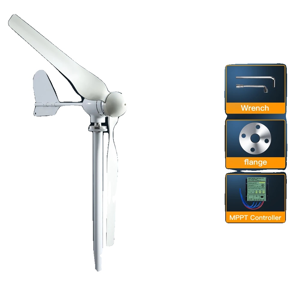 Windkraftanlage, 4000 W Ausgangsleistung, Geräuscharm, 48 V, 3 Rotorblätter, Mit Mppt-regelung, 24 V, 3 Rotorblätter, Mit Mppt-regelung