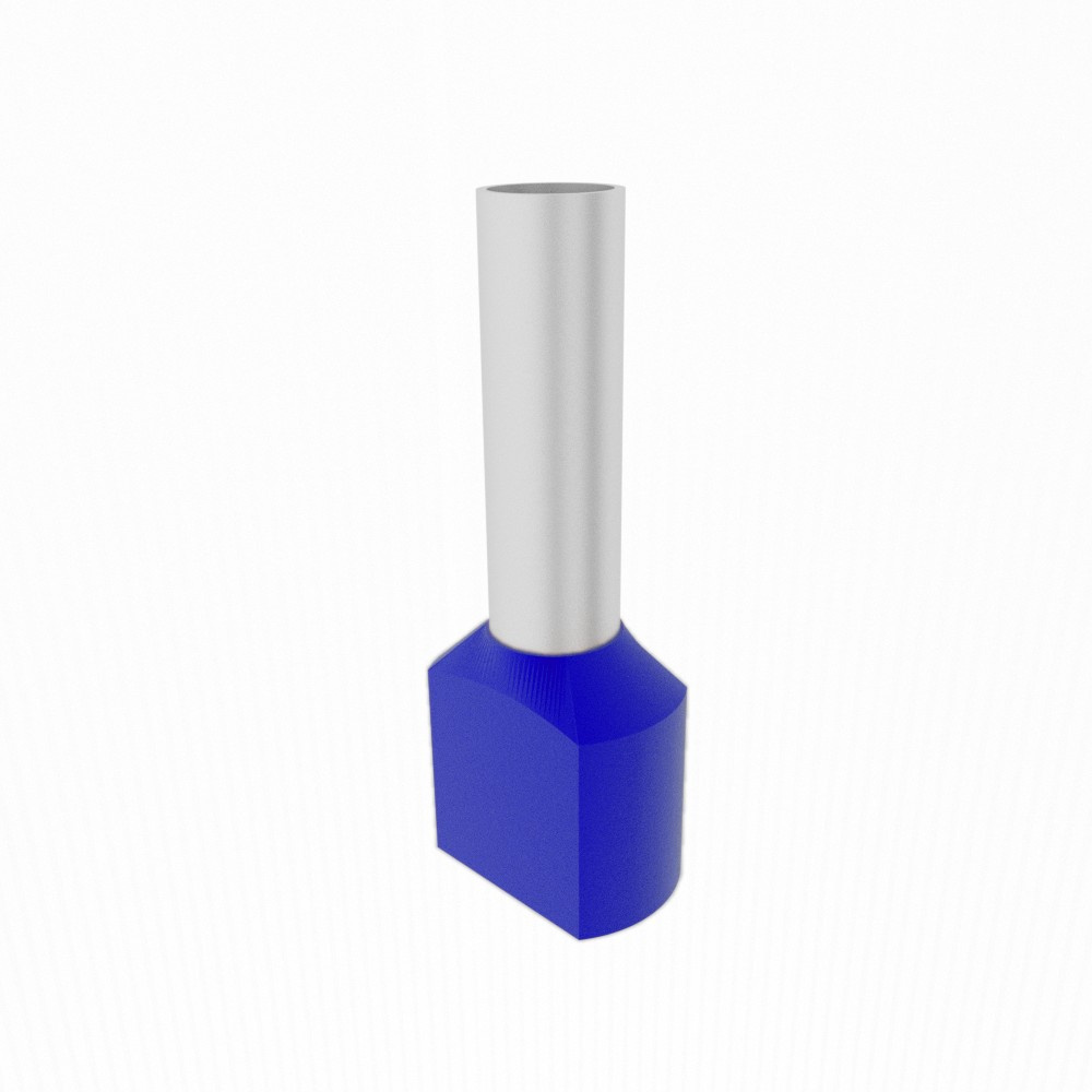 100 Stück Isolierte Doppelhülsen-kabelschuhe 2x2,5 Mm² Blau Für Kabel