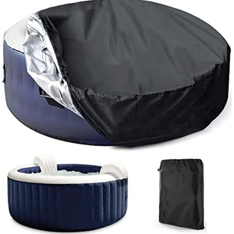 Housse De Protection Ronde Pour Spa 210 X 30 Cm – Tissu Oxford 210d Imperméable – Résistante Aux Uv Et Aux Intempéries