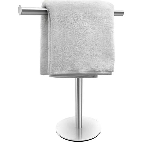 Bath Hand Towel Holder Stand For Bathroom Vanity Countertop Brushed Finish T-shape Towel Bar Rack Stand Towel Bar For Bathroom Kitchen