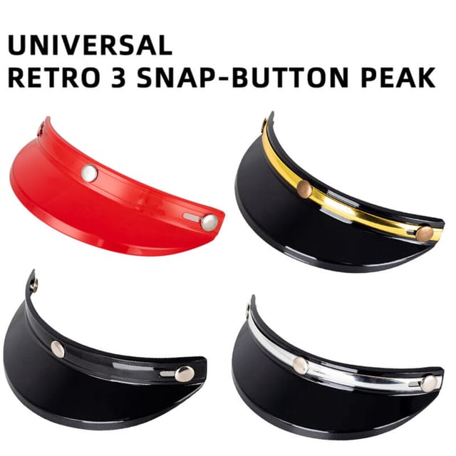 Casco Eosnow Peak Shield Con 3 Botones A Presión, Visera Abatible, Protección Contra El Viento, Cara 3/4, Protector Solar Retro Para Motocicleta