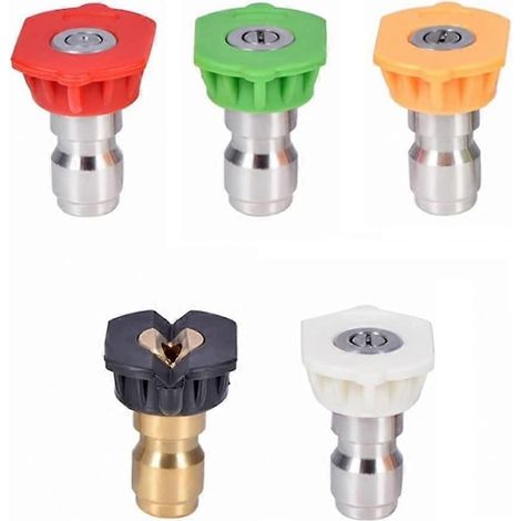 1/4 Quick-plug Pressure Washer Fan Nozzle Tip Water Pipe Union Nozzle -5 Pieces