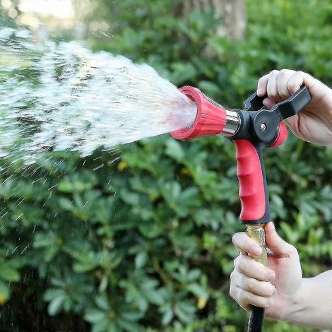Adjustable High-pressure Garden Hose Nozzle With Ergonomic Grip And Lever Handle For Outdoor Watering Tasks