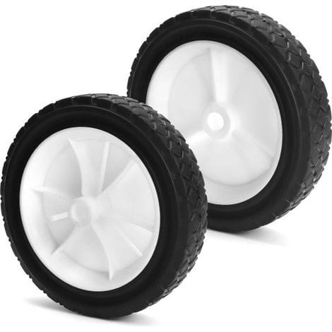 Set Mit 2 Ersatzrädern Für Rasenmäher, Grillwagen, Transportwagen – Gummi & Abs, Durchmesser 175 Mm, Tragfähigkeit 70 Kg (7" X 1,5")