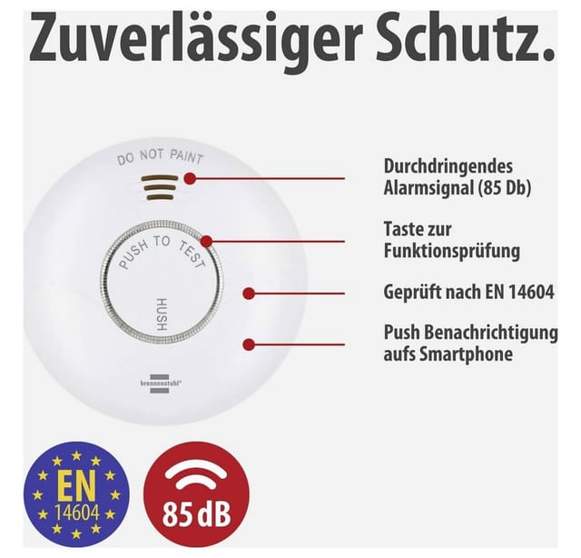Brennenstuhl Connect Wifi Rm A 3020 Rauchwarnmelder Mit App-steuerung Batteriebetrieben (ø X H) 120