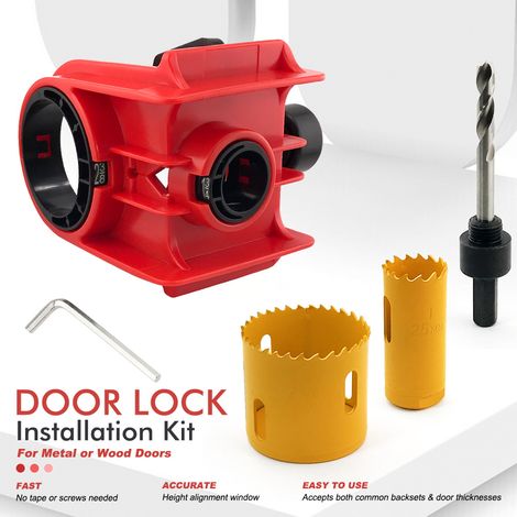 Kit De Perçage Pro Pour Serrures À Bouton – Nouveau Modèle Universel Pour Portes En Bois Et Métal (jaune)