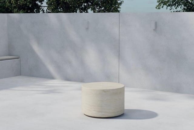 Lissabon Gartentisch Couchtisch Ø60cm Beige.
