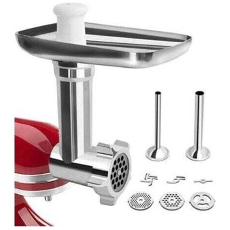 Barkbustershachoir À Viande De Kitchenaid Accessoires, Hachoir Kitchenaid Pour Robot Pâtissier, Avec 3 Plaques De Broyage Et 2 Tubes À Farcir Pour De Hachoir Kitchenaid Artisan A Viande Trimec