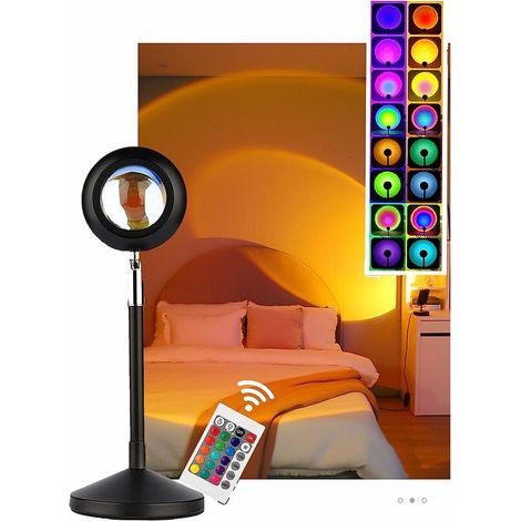 Age Sunset Projection Lamp, Rotation À 180 Degrés Lumière De Coucher De Soleil,16 Couleurs Lampe De Projection, Chambre À Coucher Éclairage,nuit Romantique Coucher De Soleil Pour Mariage