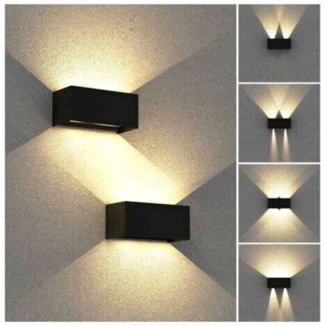 Barkbusters Applique Murale Intérieure/exterieure Led 24w,avec Angle De Faisceau Réglable Etanches Ip65 Eclairage Exterieur Led,3000k Blanc Chaud Noir , 2 Unité