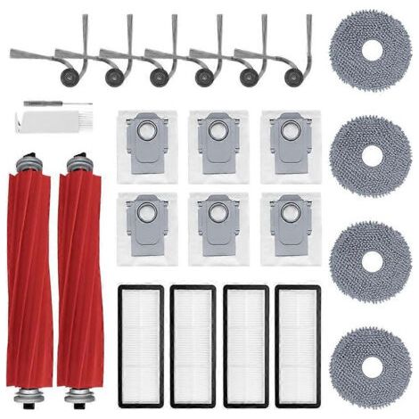 Kit D'Accessoires Qv 35a (24 Pièces) Pour Aspirateur Robot Roborock Qv 35a/qv 35s/qr 598/qr 798 : Brosse, Lingettes De Nettoyage, Filtres Et Sac.