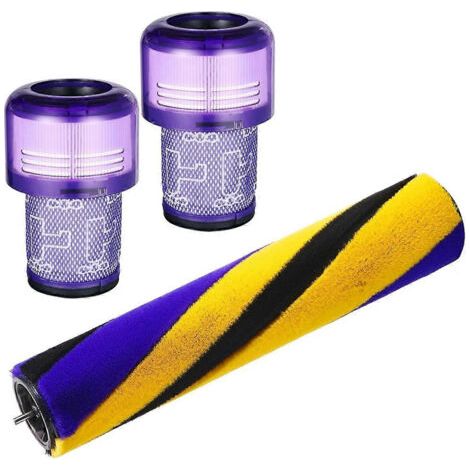 Brosses À Rouleau Fines Pour Aspirateur Dyson V12 Detect, Accessoires Pour Embout De Sol À Rouleau Avec Filtre Hepa