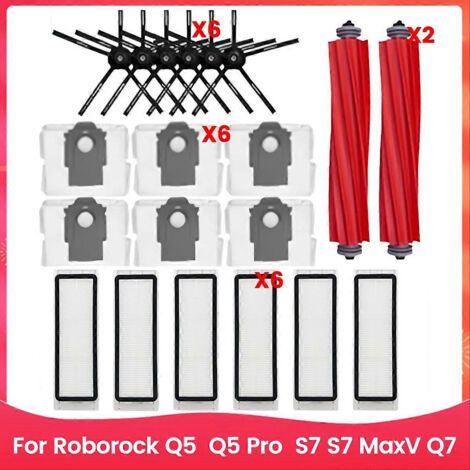 Pièces Et Accessoires Pour Aspirateurs Robots Roborock Q5, Q5 Pro, S7, S7 Maxv Et Q7 : Brosses Latérales À Rouleau.