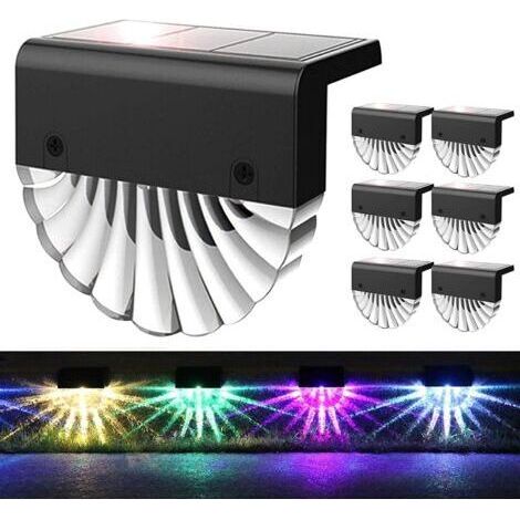 Barkbusters Vtizikl Lumières De Pont Solaire Alimentées À L'Extérieur 6 Pack Rvb Étapes Lumières Imperméables Led Lumières De Clôture Convient Aux Escaliers D'Extérieur Escaliers Étape Bordure De Gard
