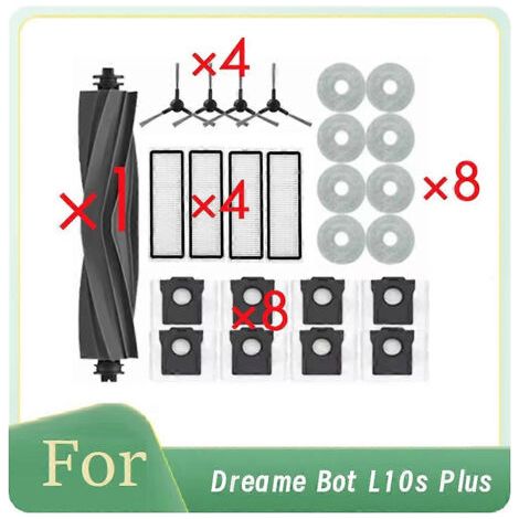 Lot De 25 Pièces Pour Aspirateur Robot Dreame Bot L10s Plus : Brosse Principale, Filtre, Sac À Poussière Et Accessoires De Rechange Longue Durée