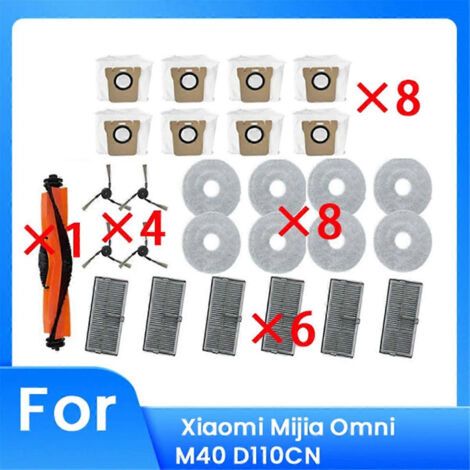 Convient Pour Xiaomi Mi Family M40 : Accessoires Pour Robot De Coupe, Brosse, Filtre Et Lingette Fi